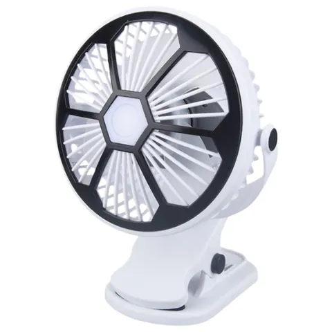 Ventilatore da Tavolo Ricaricabile con Clip e Lampada LED – immagine 2