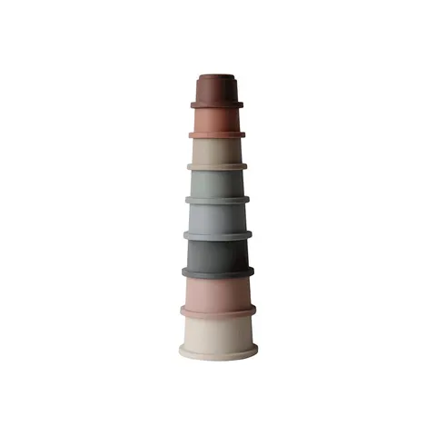 Mushie Stacking Cups Toy - Original – ["Natural","Multicoloured"] – image 2