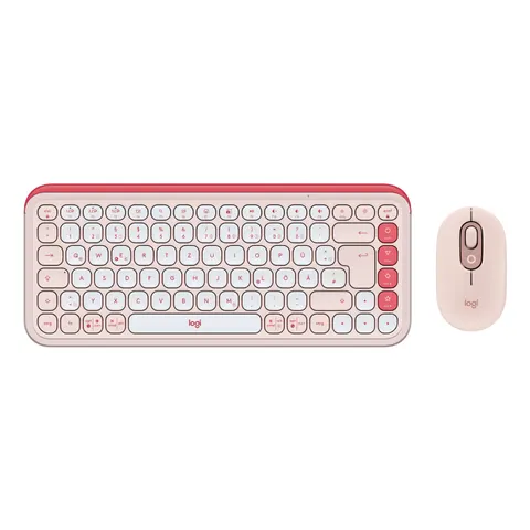 Logitech POP ICON COMBO, Rosa/Offwhite, Bluetooth, Deutsch – Bild 4