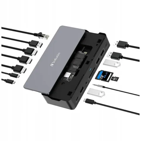 Adapter Verbatim stacja dokująca Usb-c Pro 15w1 – zdjęcie 2