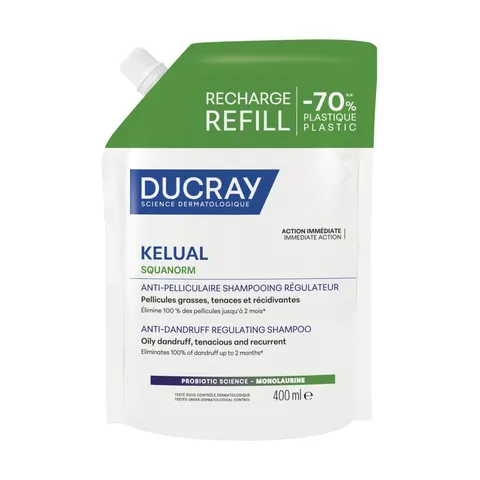 Ducray Squanorm-Kelual Shampoo Oily Dandruff 400mL Refill – image 3