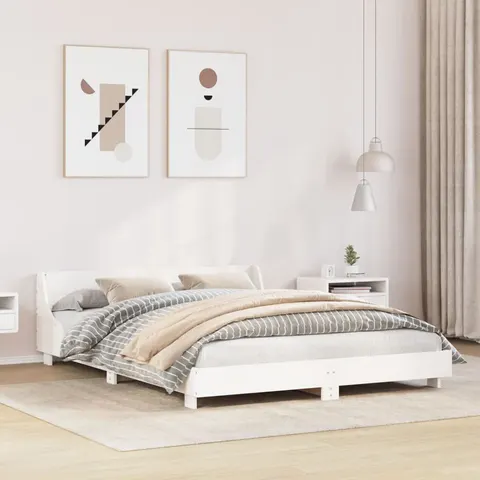 vidaXL Solid Wood Bed Frame White 140 x 190 cm – image 2