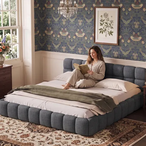 Metro Bed Frame Grey 140 x 190cm – image 2
