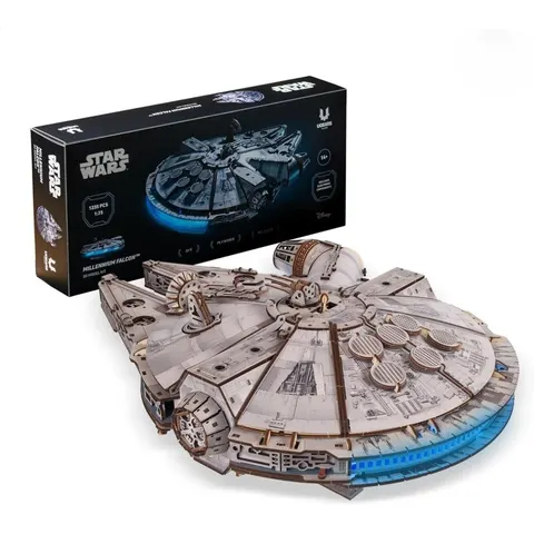 Faucon millenium Puzzle 3D mécanique en bois - Ugears – image 2