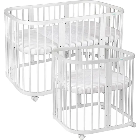 Waldin Cuna Evolutiva Rectangular 7 en 1 con Colchón - White – imagen 2