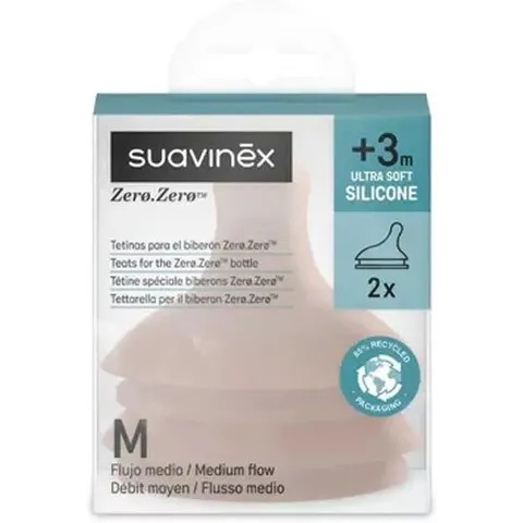 Suavinex ZeroZero Pezón de Silicona Tam.M +3m – imagen 2