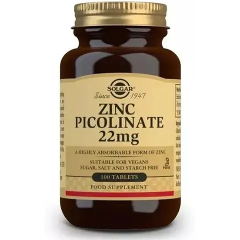 Solgar zinc picolinato 22mg. 100comp. – imagen 2