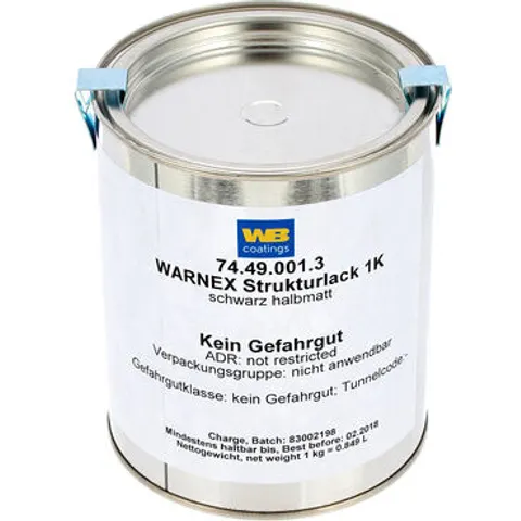 Warnex Structure Paint Black 1Kg Negro Mate – imagen 2