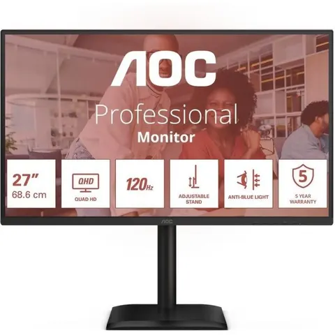 Monitor 27" E4 Q27E4CV Quad HD LED (Negro) - AOC – imagen 2