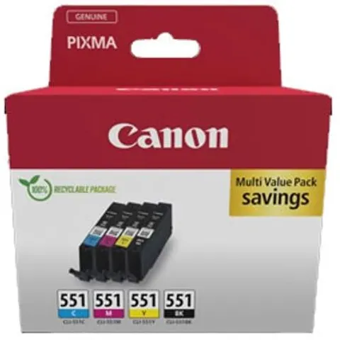 Canon CLI-551 multipack 4 colores CLI-551 (BK/C/M/Y) – imagen 2