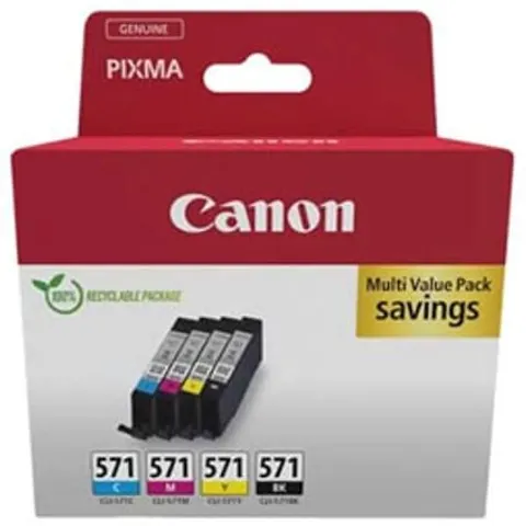 Canon CLI-571 multipack 4 colores CLI-571 (BK/C/M/Y) 0386C005 – imagen 2