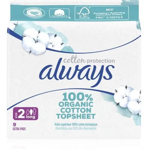 Cotton Protection Long Compresas Sin Perfume 9 Ud – imagen 2