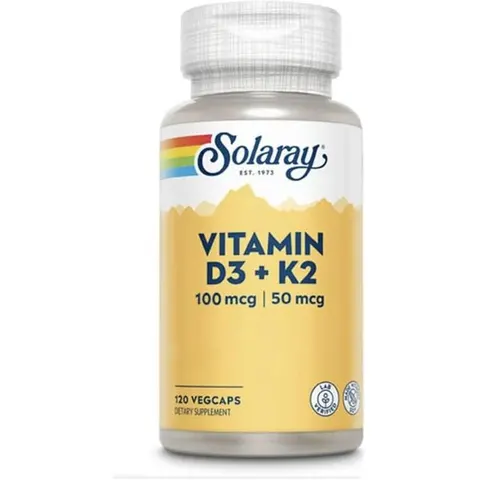 Solaray Vitamin D3 + K2 120 VCaps – imagen 3