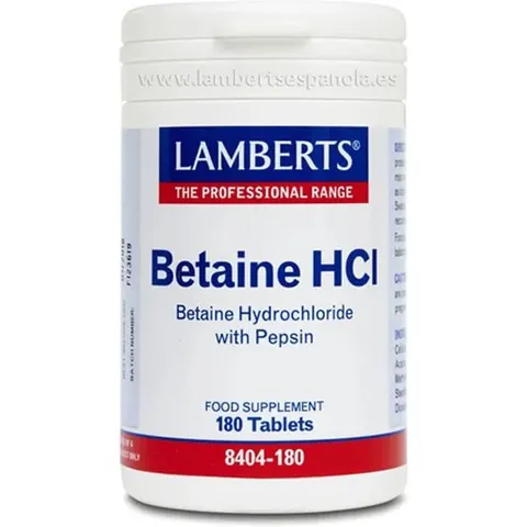 Lamberts Betaina HCL con Pepsina 180comp – imagen 4