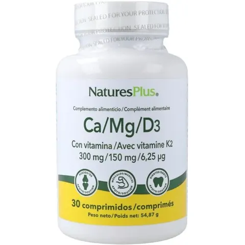NaturesPlus Ca/Mg/D3+K2 30 Comprimidos – imagen 3