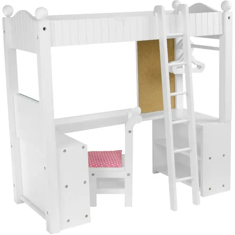 Teamson Cama litera doble para muñeca, 53.3 cm, blanco – imagen 2