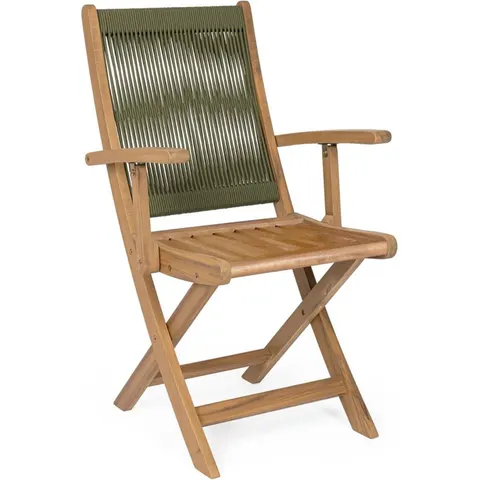 Bizzotto Conjunto de 2 sillas de madera verde – imagen 2