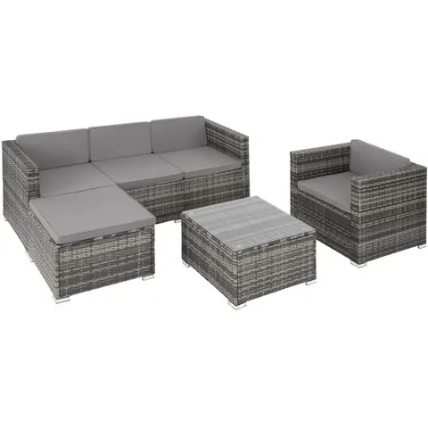 Tectake Conjunto de ratán, gris – imagen 2