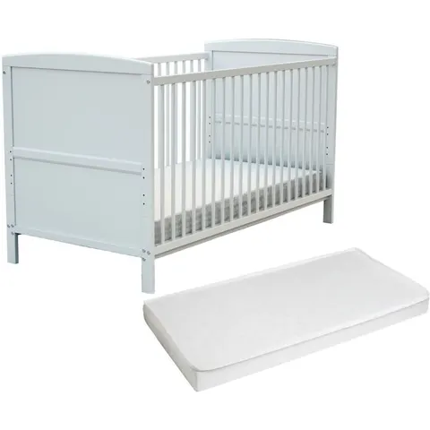AT4 Cuna bebé madera ajustable con colchón blanco – imagen 2