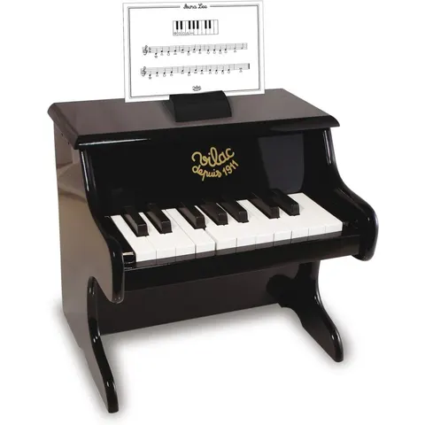 Piano de madera lacada vilac negro – imagen 2