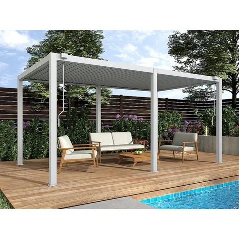 Unique Pérgola independiente metal blanco – 828191 – imagen 2