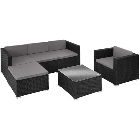 Tectake Conjunto de ratán, negro – imagen 2