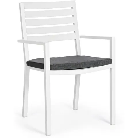 Bizzotto Conjunto de 2 sillas de aluminio , blanco – imagen 2