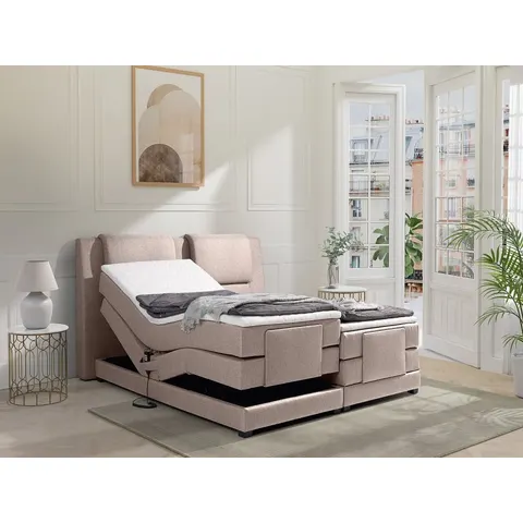 Unique Cama continental boxspring tela beige – 119091 – imagen 2