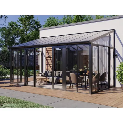 Unique Pérgola independiente plástico gris antracita – imagen 2