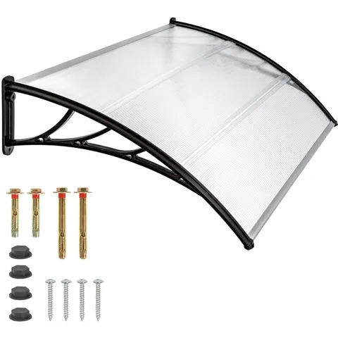 Tectake Marquesina arqueada y resistente con 150 x 93 cm, transparente – imagen 2