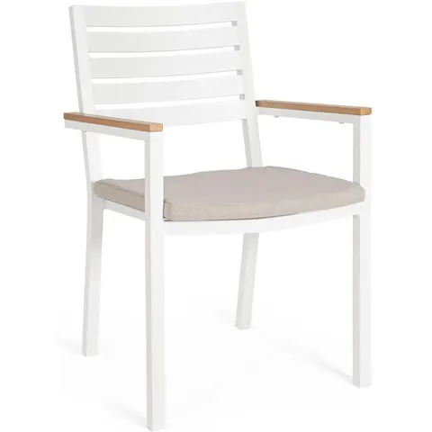 Bizzotto Conjunto de 2 sillas de aluminio blanco – imagen 2