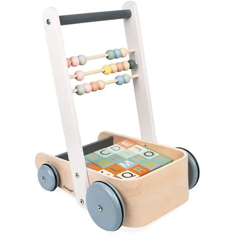 Janod Andador con bloques de madera multicolor – imagen 2