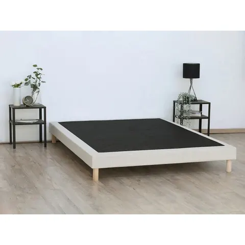 Unique Somier tapizado tela beige – imagen 2