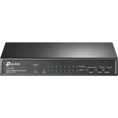 TP-LINK TPLINK TLSF1009P - Switch, 9 puertos, Fast Ethernet, PoE+ – imagen 4