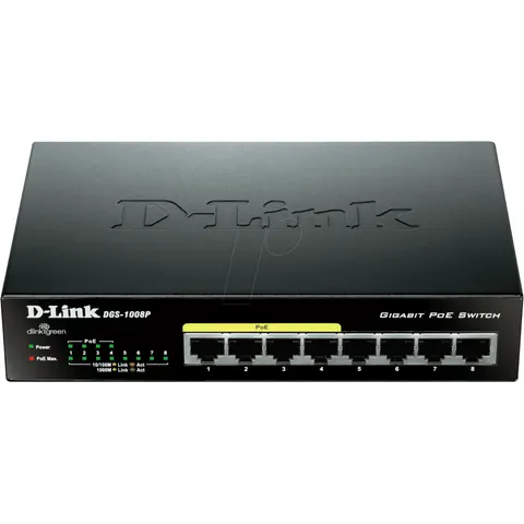 D-LINK DGS-1008P - Switch, 8 puertos, Gigabit Ethernet – imagen 5