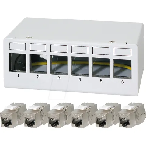LOGILINK NK4091 - Panel de conexión KEYSTONE, 6 puertos con 6 módulo – imagen 2