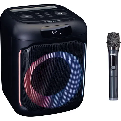LENCO PA-101BK - Altavoz, Bluetooth, estéreo, efectos de luz, negro – imagen 2