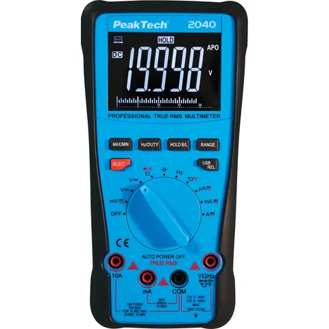 PEAKTECH 2040 - Multímetro, digital, 20 000 recuentos, TRMS, USB – imagen 2