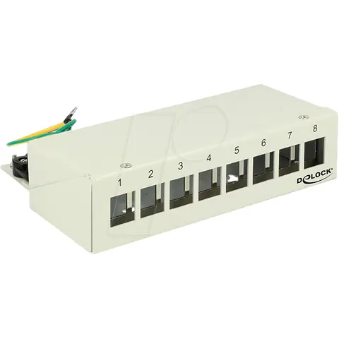 DELOCK 43336 - Keystone Patch Panel, 8 puertos, escritorio, gris – imagen 2