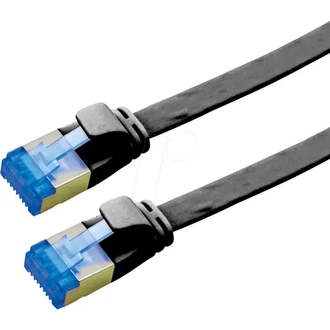 VALUE 21990830 - Cable plano Cat.6a FTP negro 0,5m – imagen 2