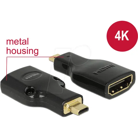 DELOCK 65664 - Adaptador, conector micro HDMI D a conector hembra A. – imagen 2