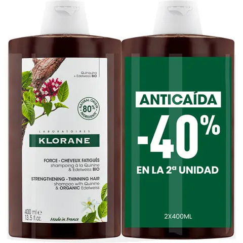 KLORANE Champú Quinina 2 x 400 ml – imagen 4