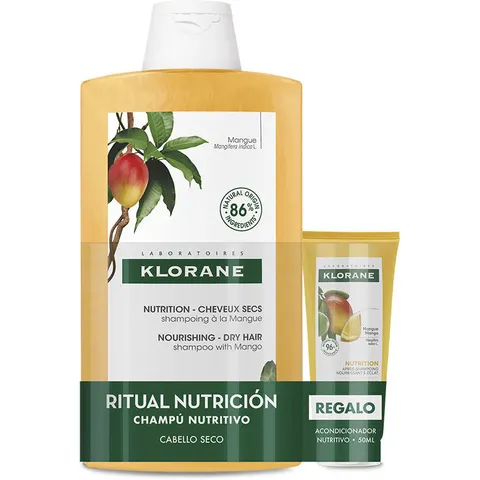Klorane Champú Mango 400 ml + Acondicionador 50 ml – imagen 3