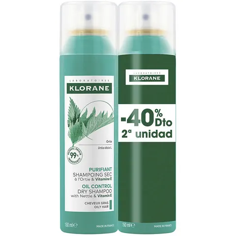 Klorane Champú Seco Ortiga 2x150ml – imagen 2