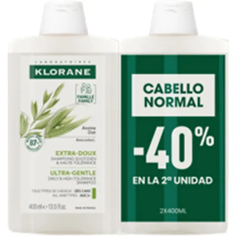 KLORANE Champú Avena 2 x 400 ml – imagen 4