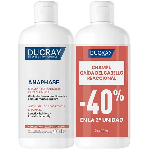 Ducray Anaphase Reactive Champú Anticaída 2x400 ml – imagen 2