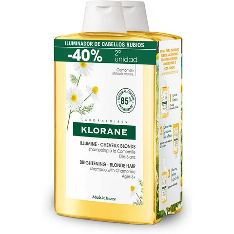 Klorane Camomila Champú Duplo 2x400ml – imagen 2