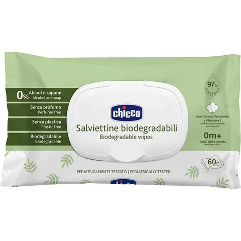 Chicco Toallitas Biodegradables 60 uds – imagen 3