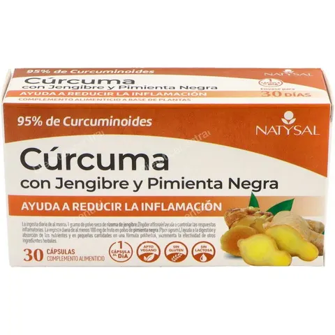 Natysal Curcuma + Jengibre + Pimienta 30 Caps – imagen 2
