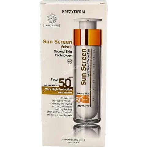 Frezyderm Sun Screen Velvet Face SPF50+ 50ml – imagen 4